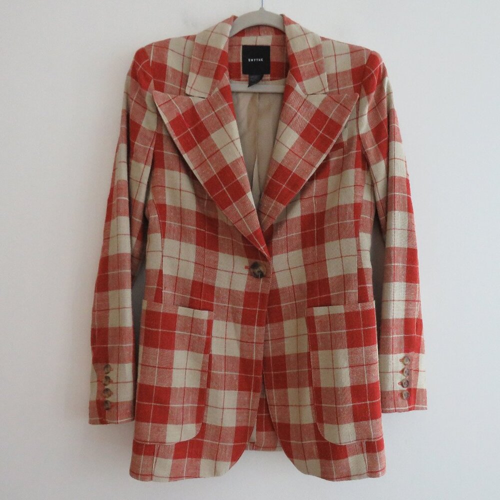 SMYTHE Patch Pocket Birkin Blazer in Rust Spring Tweed - Women's Size US 6 - Picture 3 of 16